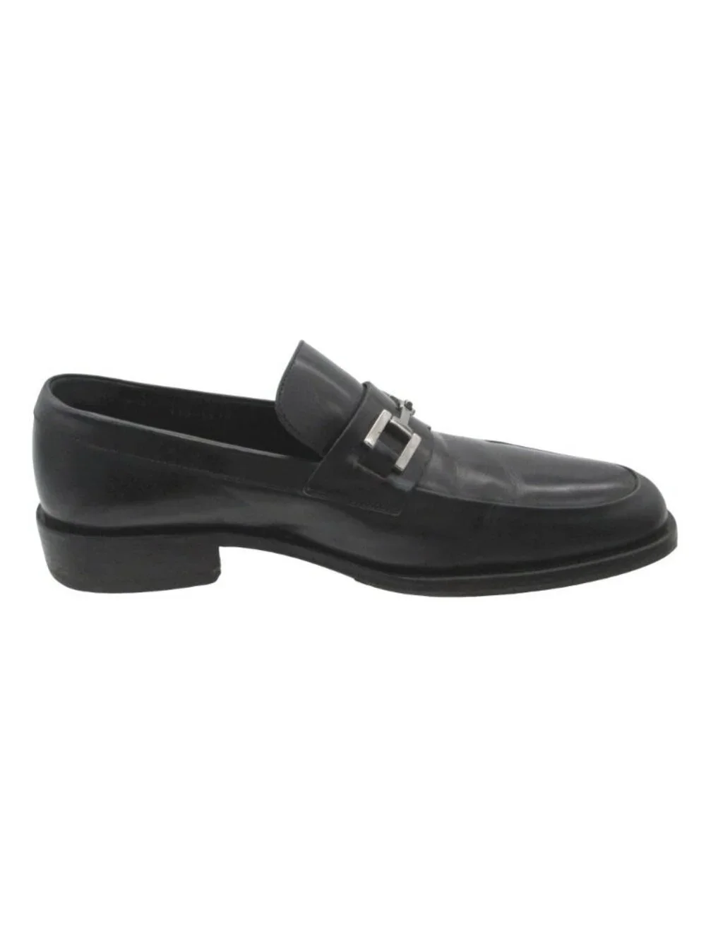 Gucci Loafers Square Bit Leather Shoes Dress Business Black